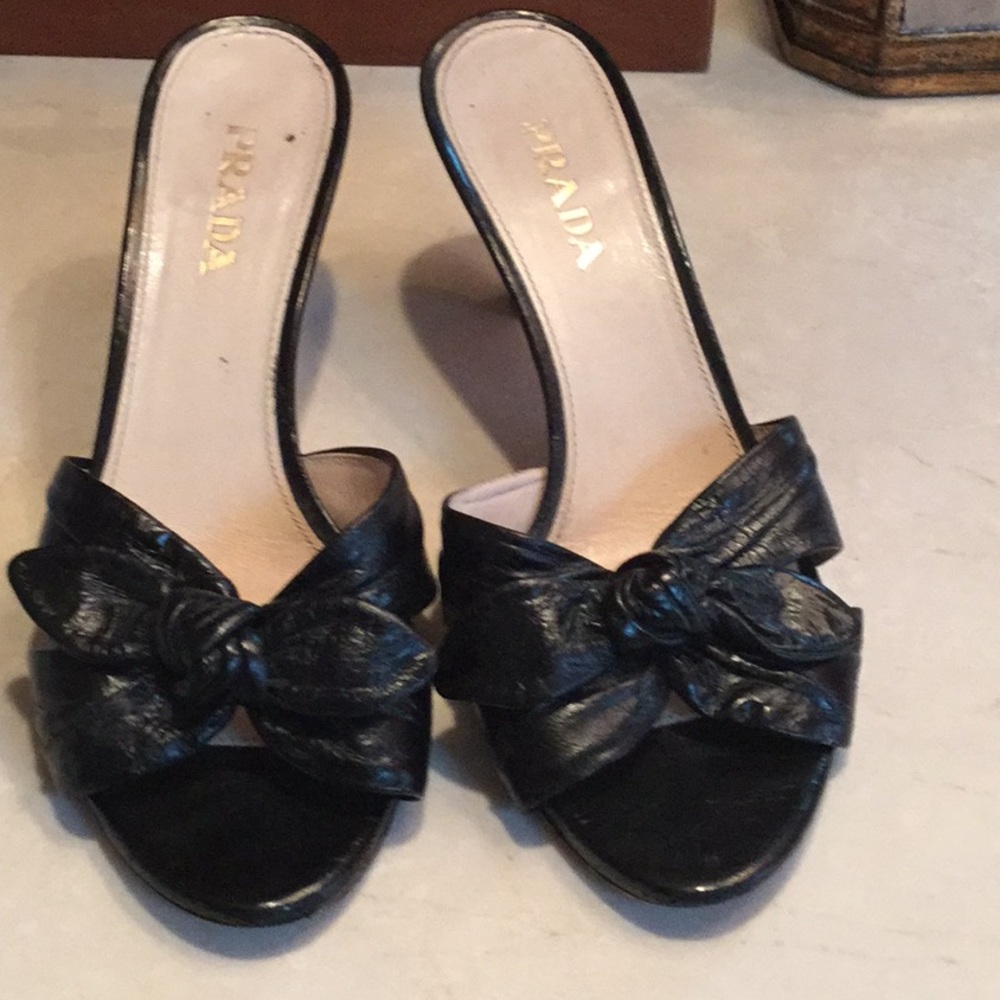 Prada black sandals size 37.5